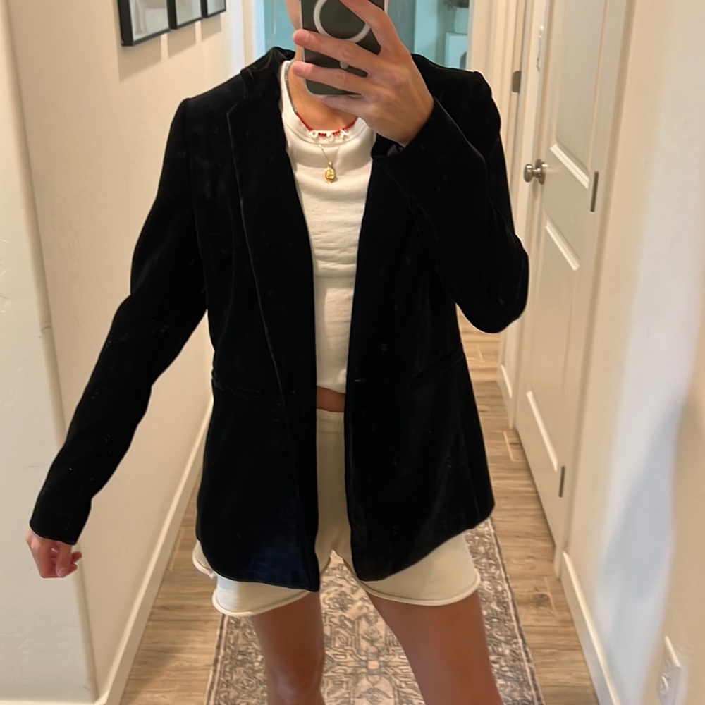 Black velvet halogen blazer